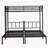 Twin Over Twin Over Twin Bunk Bed, Metal Triple Twin Bed with Safety Guardrails and Ladder, Convertible 3 Beds, for Dorm,Guest Room, No Boxing Spring Needed, Black-1181420875