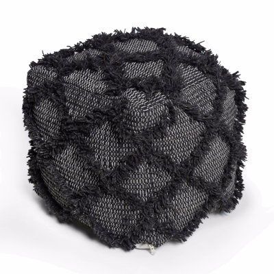 Handcrafted Wool And Cotton Pouf, Brown Color | Gift Idea