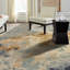 Tapis bleu abstrait en laine noué à la main Chadlee-805463672