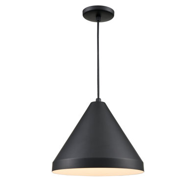 Cône large suspendu 1 lumière George Oliver R noir satiné