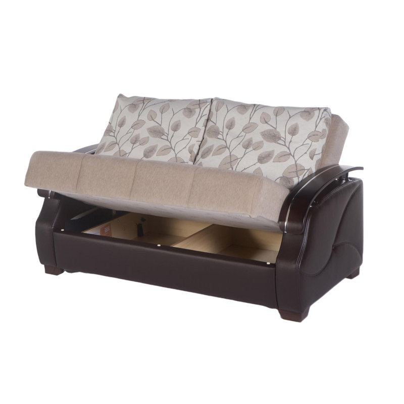 Demeshia 51.8'' Upholstered Convertible Sofa, Vizon