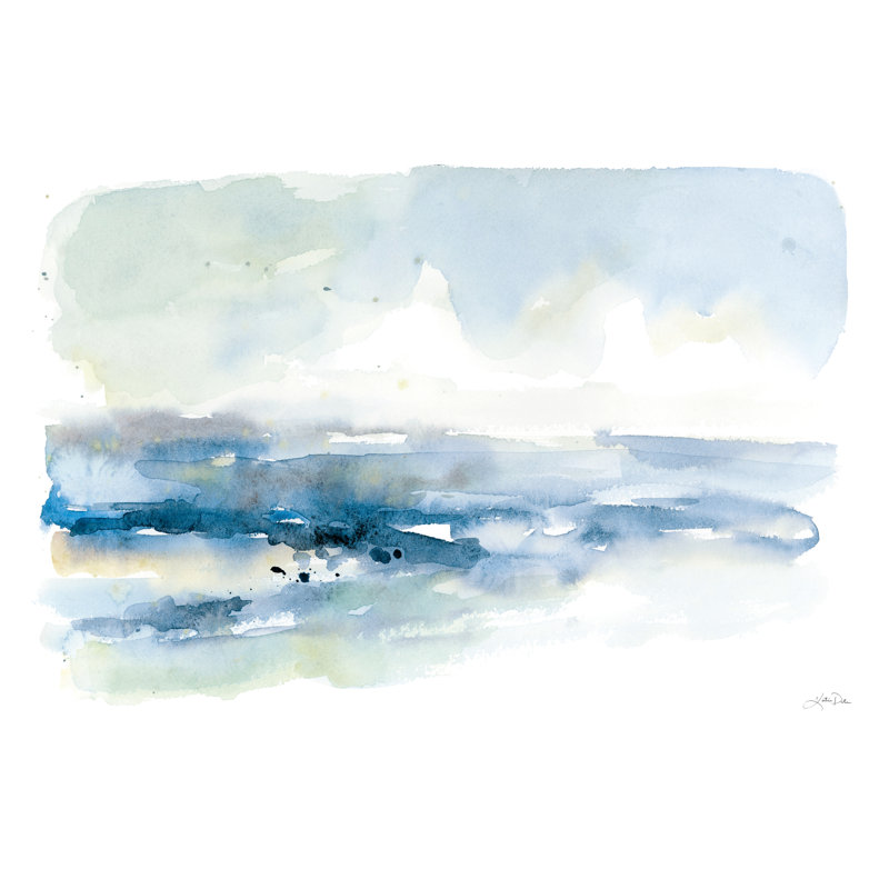 Shoreline Blues I by Katrina Pete - Wrapped Canvas Painting, 20cm H x 30cm W