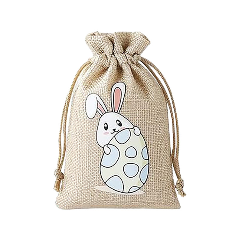 Backpack Easter Bunny Party Candy Box Gift Bag Gift Packaging Linen Drawstring Bag Candy Easter Eggs Bag, B