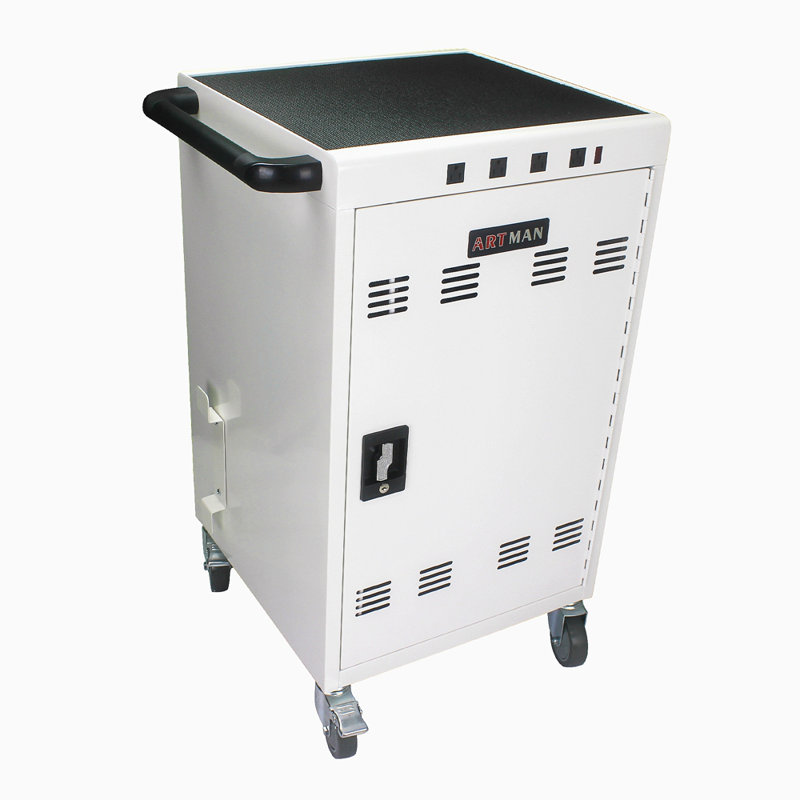 Mobile Charging Cart And Cabinet For Tablets Laptops 35-Device (B30PLUS), White