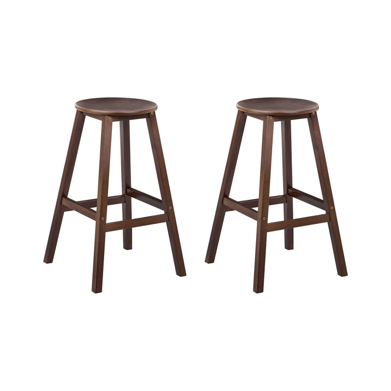 Bar Stool with Solid Wood Frame, Dark Brown