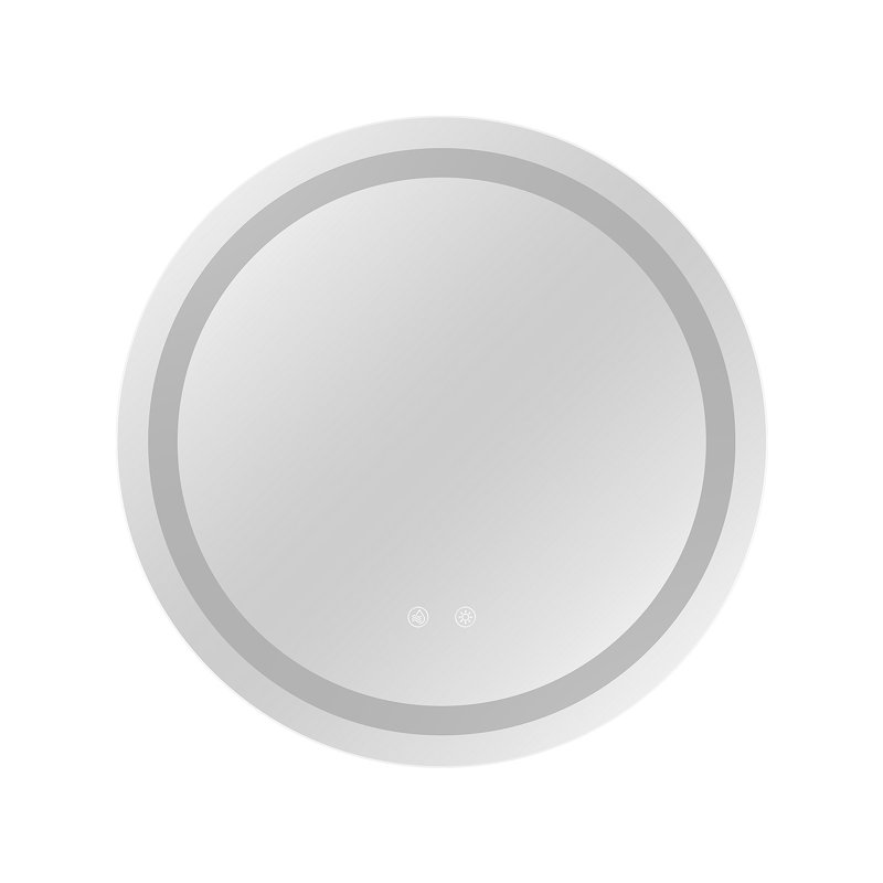 19.7In LED Round Bathroom Mirror 3 Colors Light Dimmable