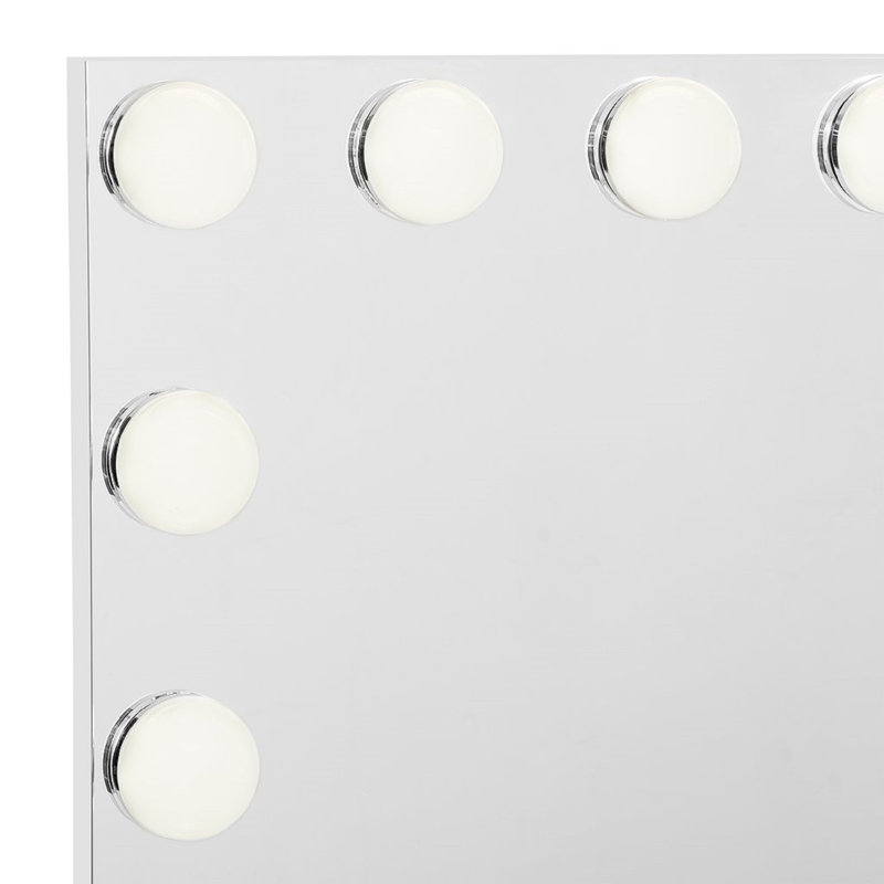 Brilliance Plus Vanity Mirror with 12 LED Lights Smart Makeup Dressing Mirror with Voice Control, Silver