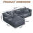 105" L-Shaped Modular Compression Sofa, Plush Upholstery, All-Foam Structure (No Springs), Vacuum-Packed, Space-Saving For Living Room, Bedroom, Apartment  (Right Chaise)-31153542-31153543