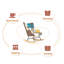 Chaise berçante, chaise berçante Mid-Century