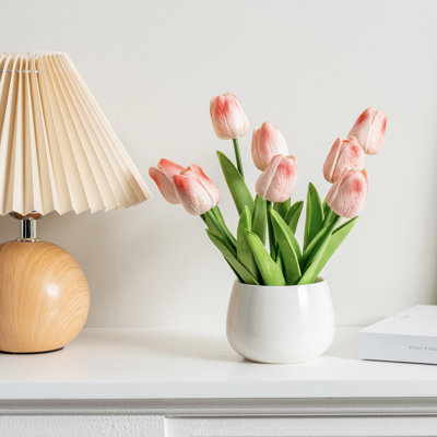 Artificial Fake Tulips Plants In Planter
