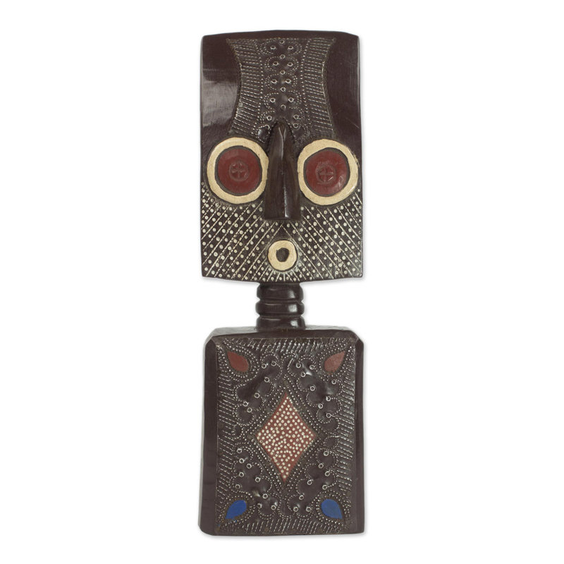 Figurine masque en bois africain