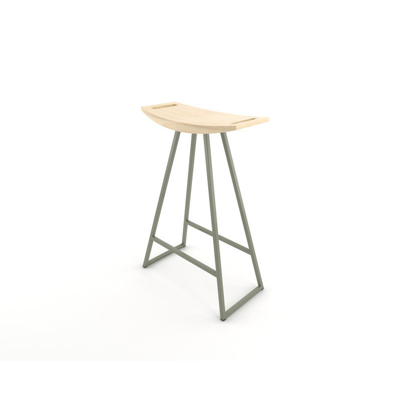 Robert Counter Stool with Metal Frame, Maple, Prairie Green