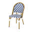 Ensemble de chaises françaises - aluminium léger, blanc et bleu marine, l 18,12 po x H 34,07 po x P 21,72 po