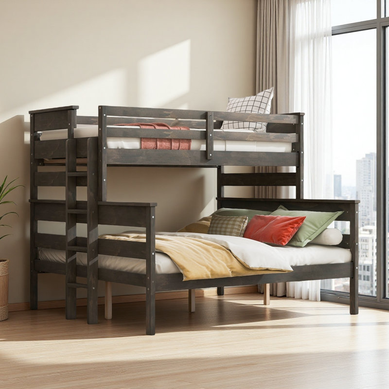 Twin Xl Over Queen Bunk Bed, Gray