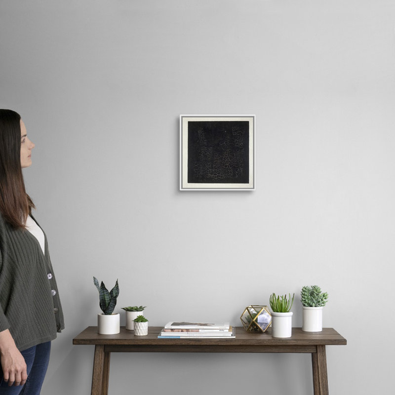 «Black Square, c.1920» par Kazlair Séverinovitch Malevitch, reproduction sur toile, Cadre blanc