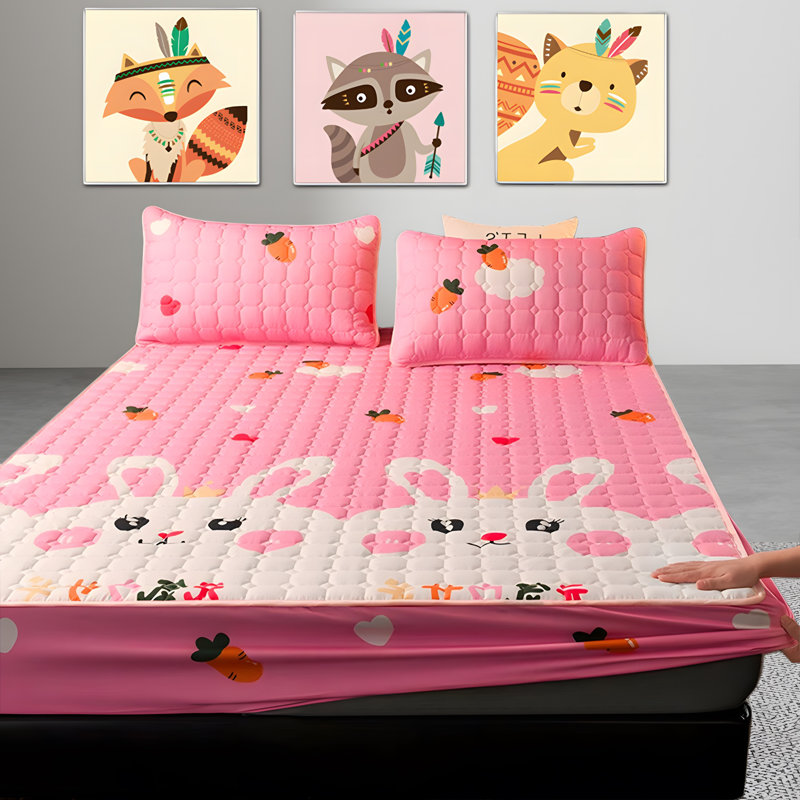 Polyester (polyester Fiber) Yuanqi Rabbit Fitted Sheet