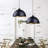 2 - Light 12" Industrial Pendant Light with Black Metal Dome Shape for Kitchen Island Dining Room