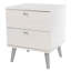 Augusta Curve 2-Drawer Bedside Table, White Wash