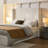 Queen Wingback Upholstered Bed, 54" High Headboard, Ivory Canvas Chenille, Minimalist Style, Box Spring Required-1353644375