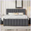 Lit plateforme tapissier avec lit gigogne simple et 3 tiroirs-314168342-314168343