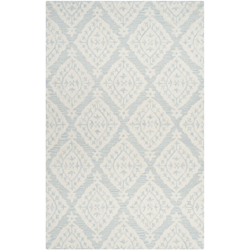 Anik Hand Tufted Wool Damask Rug, Square 5'