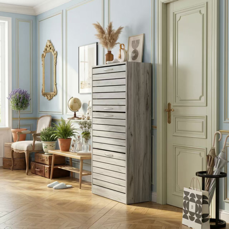 Armoire de rangement pour chaussures 22 Bennes, gris