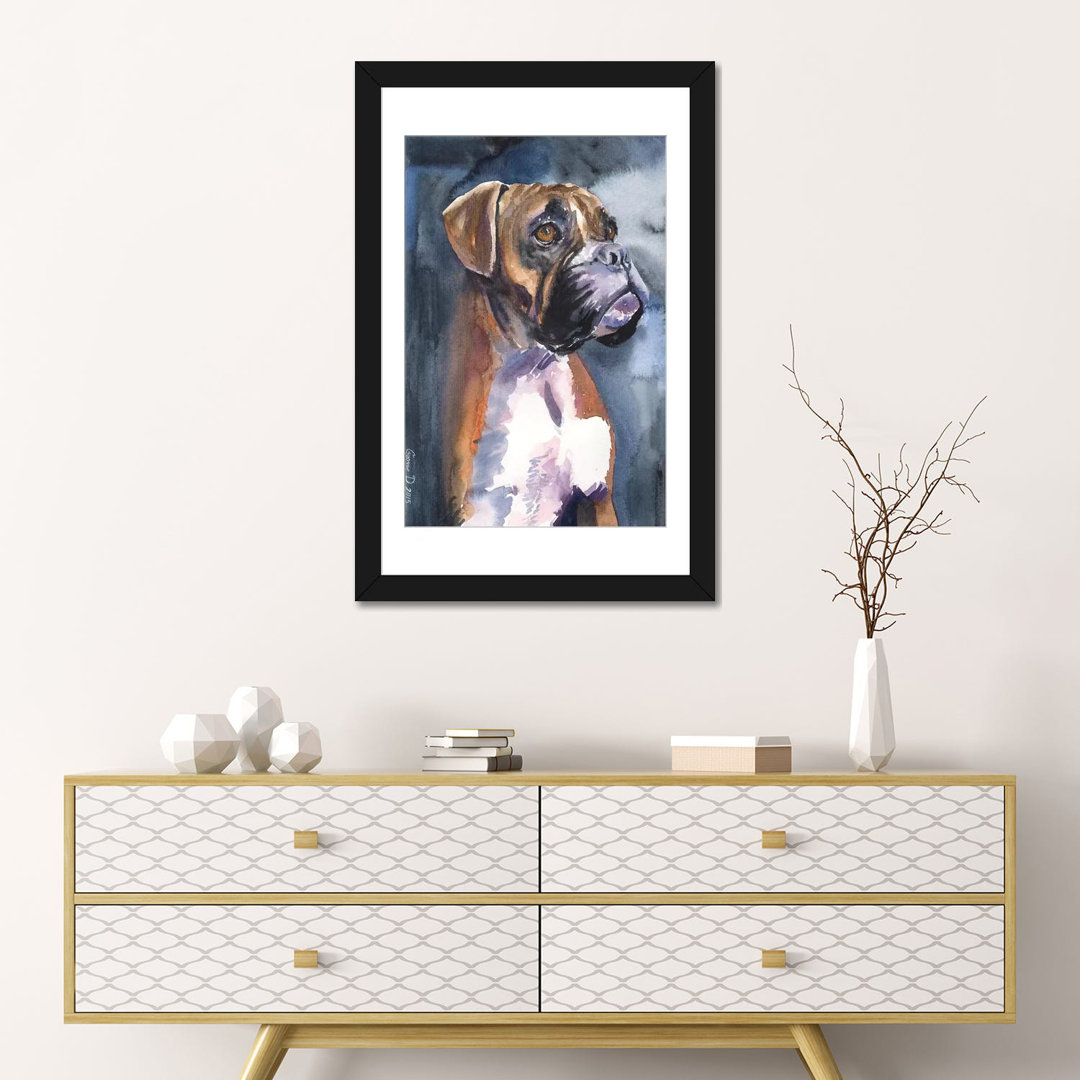 " Boxer In The Mist " by George Dyachenko East Urban Home Mat 