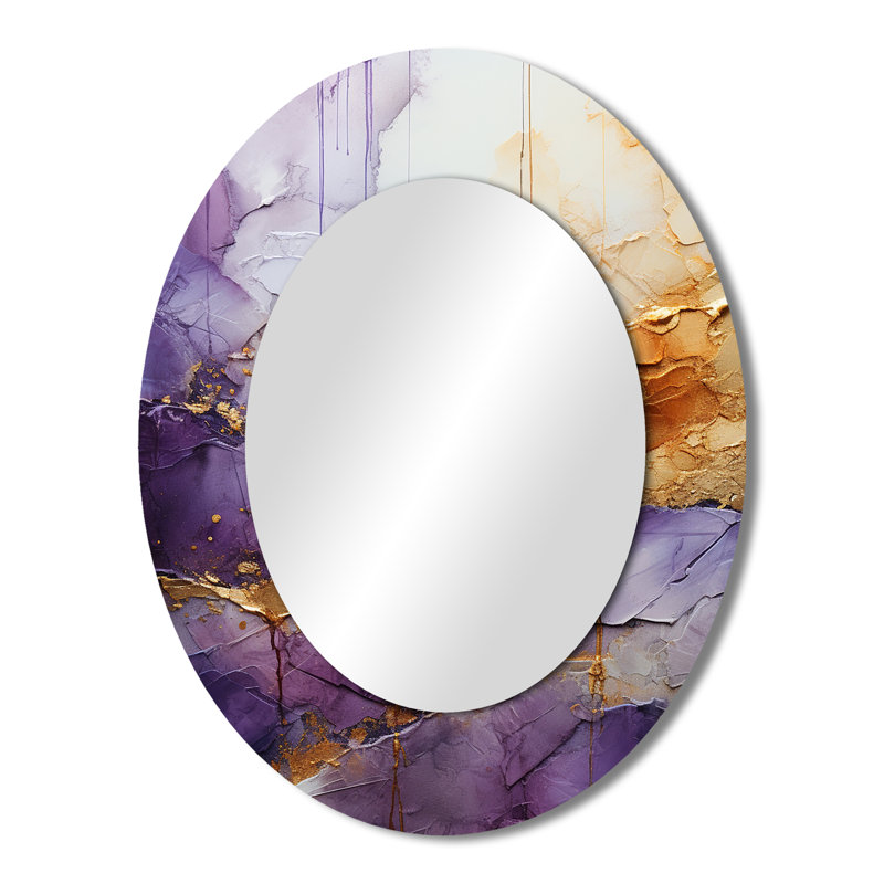 Miroir mural oval doré, 43 po x 33 po