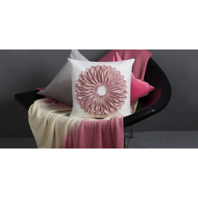 Housse de coussin décoratif à motif floral Appliqued