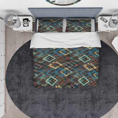 Ensemble de housse de couette designart diamond squares