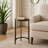 Sagebrook Home Round Accent Table With Thick Glass Top, Antique Aluminum Finish, Durable Glass & Aluminum