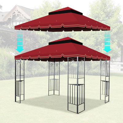Toit de remplacement pour abri de jardin 10 x 10 pi - rouge. Qualité. Protégé, l'eau. Avec drain et écran extérieur Double couche avec trous de drainage