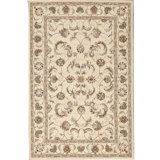 Hand-Knotted High-Quality Wine and Ivory Area Rug