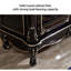 Banc de rangement pour chaussures en marbre noir + bois massif + bois manufacturé
