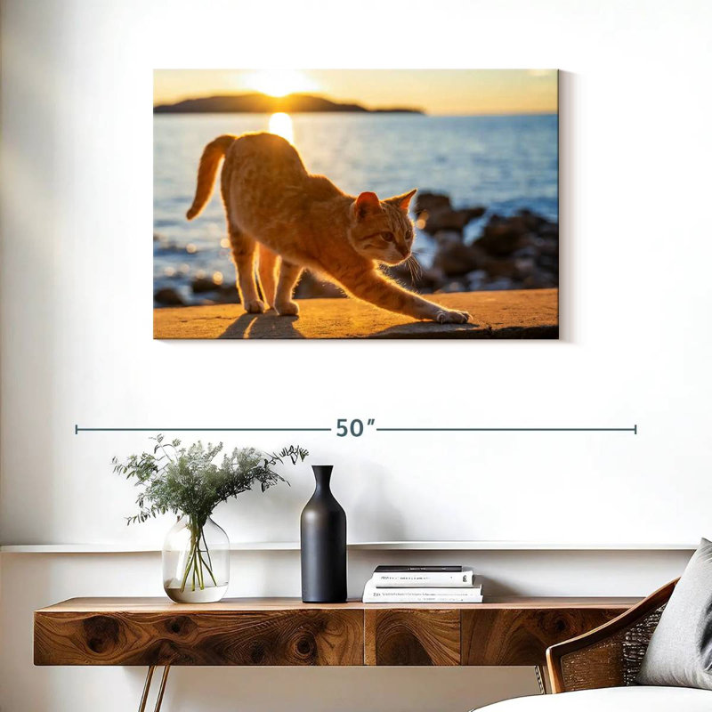 Brampt Yellow Cat, 24" H x 36" W