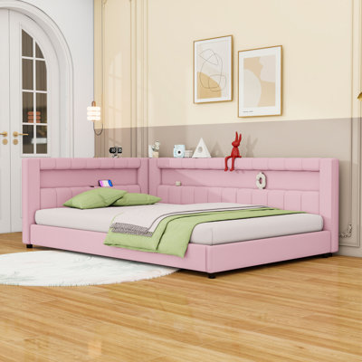 Elegant Upholstered Bed with LED Lighting and USB Charging Ports