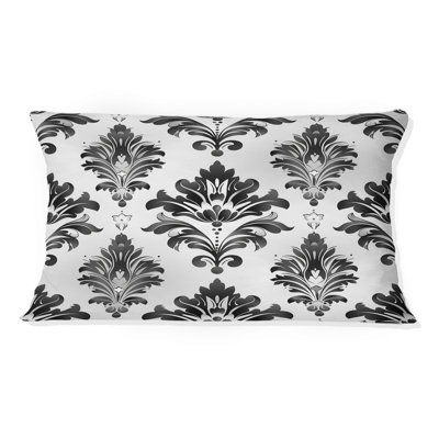 Coussin lombaire noir traditionnel damassé Tradition II