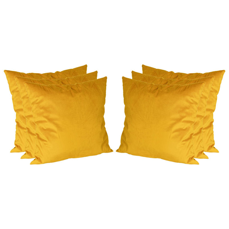Square Scatter Cushion with Filling, Yellow