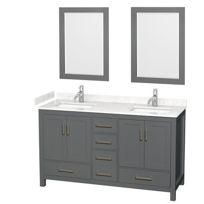 Sheffield 60" Bathroom Vanity Set with 24" Mirror