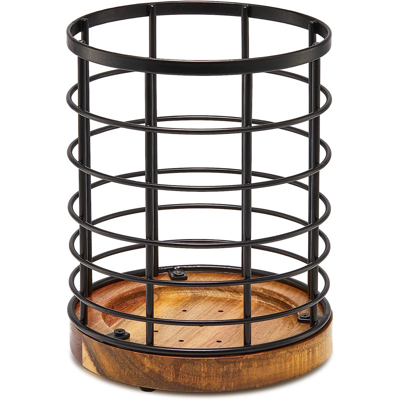 Metal Round Utensil Crock