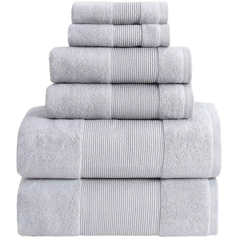 Modern Threads - Ensemble de serviettes 6 pièces 100% coton Zero Air Twist - Serviettes de bain, débarbouillettes et débarbouillettes - Super absorbant et à séchage rapide - 500 g / m² - Doux et moelleux