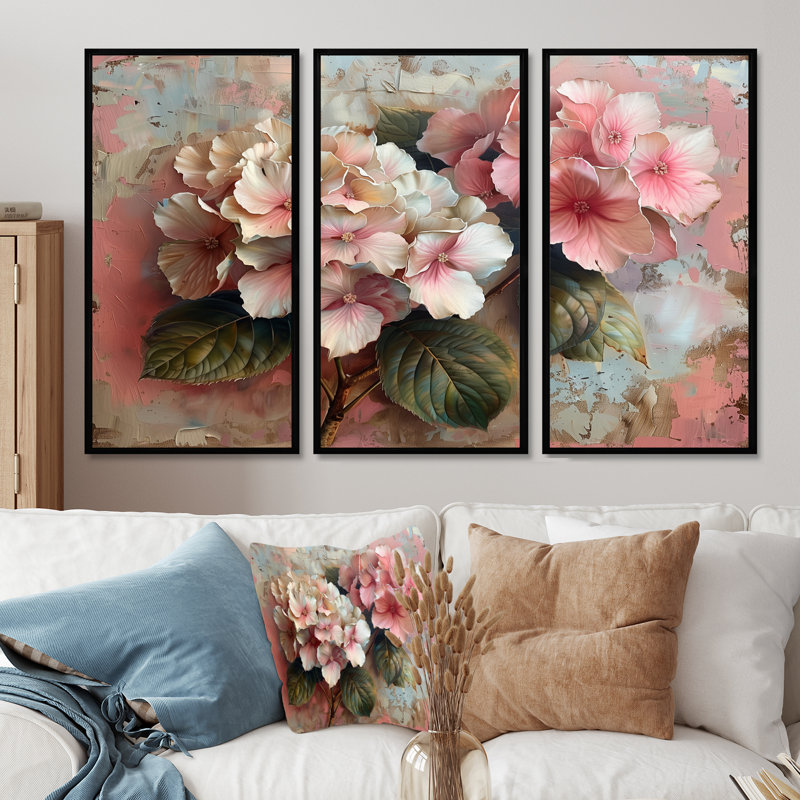 Ensemble de décorations murales Baio Hydrangea Country Charm III - Hydrangea, H 28 po x l 36 po x P 1 po