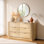 Commode double moderne à cannelures, commode pour chambre à coucher