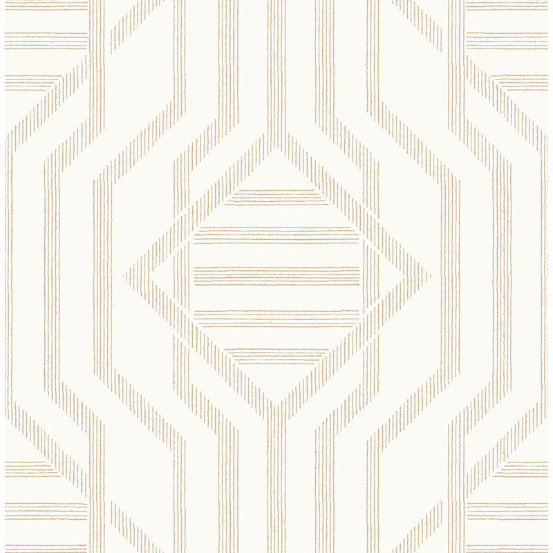 Essex Dark Blue Geometric Wallpaper, Brown