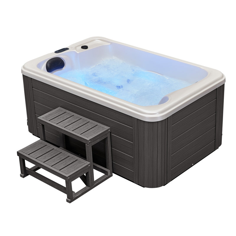 Cashmere 2-Person 15 Jet Hot Tub with Ozonator In Gray, Pearl Gray