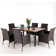 Alyah Rectangular 6 - Person 64" Long Dining Set with Cushions and Umbrella Hole