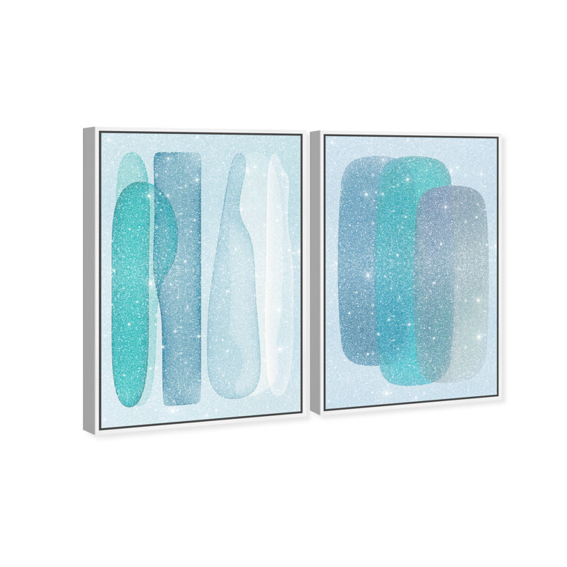 Glacier Gradients Set Set by Oliver Gal, 110"H x 74"W, White Floater Frame