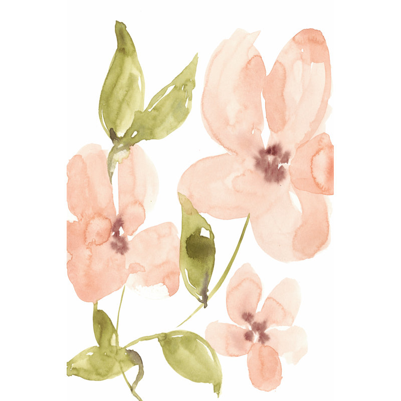 Soft Coral Blooms I by Jennifer Goldberger -  Painting, 122 cm H x 81 cm W, Wrapped Canvas