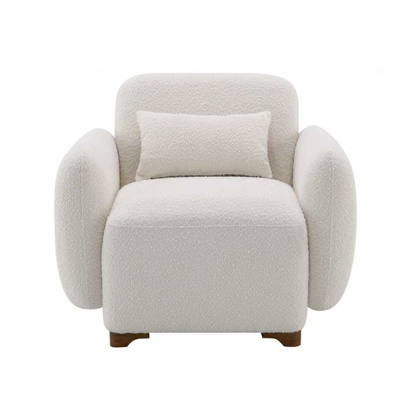 Chaise d'appoint rembourrée en tissu avec 1 coussin décoratif