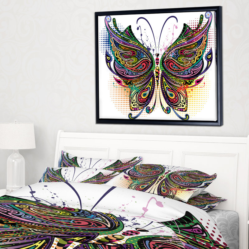 « panaché papillon », impression, H 30 po x l 40 po x P 1,5 po, Toile avec cadre flottant